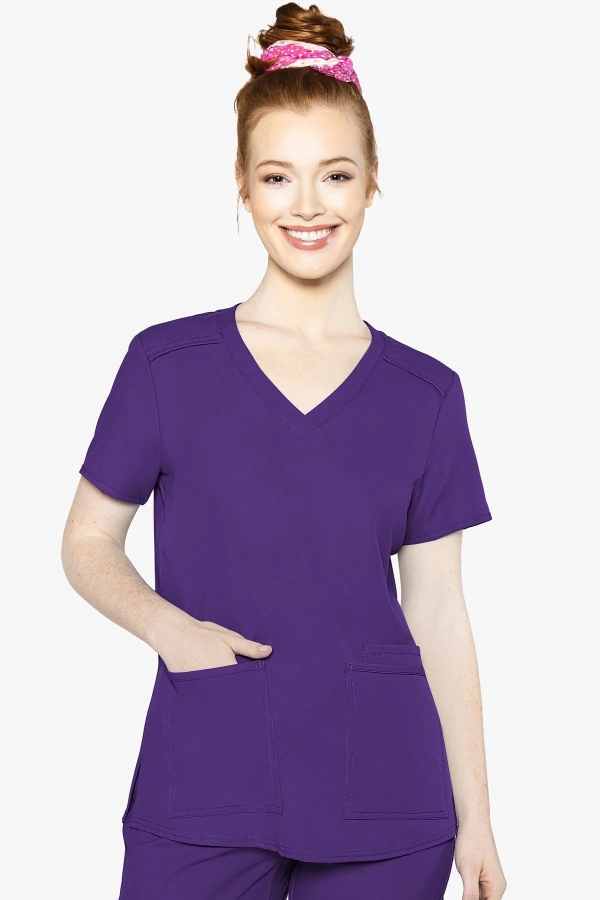 Med Couture 2411 Insight 3 Pocket Top - Grape - ScrubHeaven