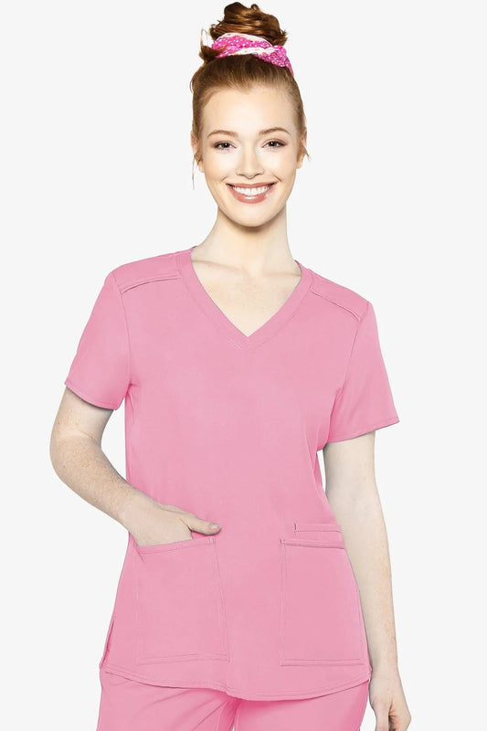 Med Couture 2411 Insight 3 Pocket Top - Taffy Pink - ScrubHeaven