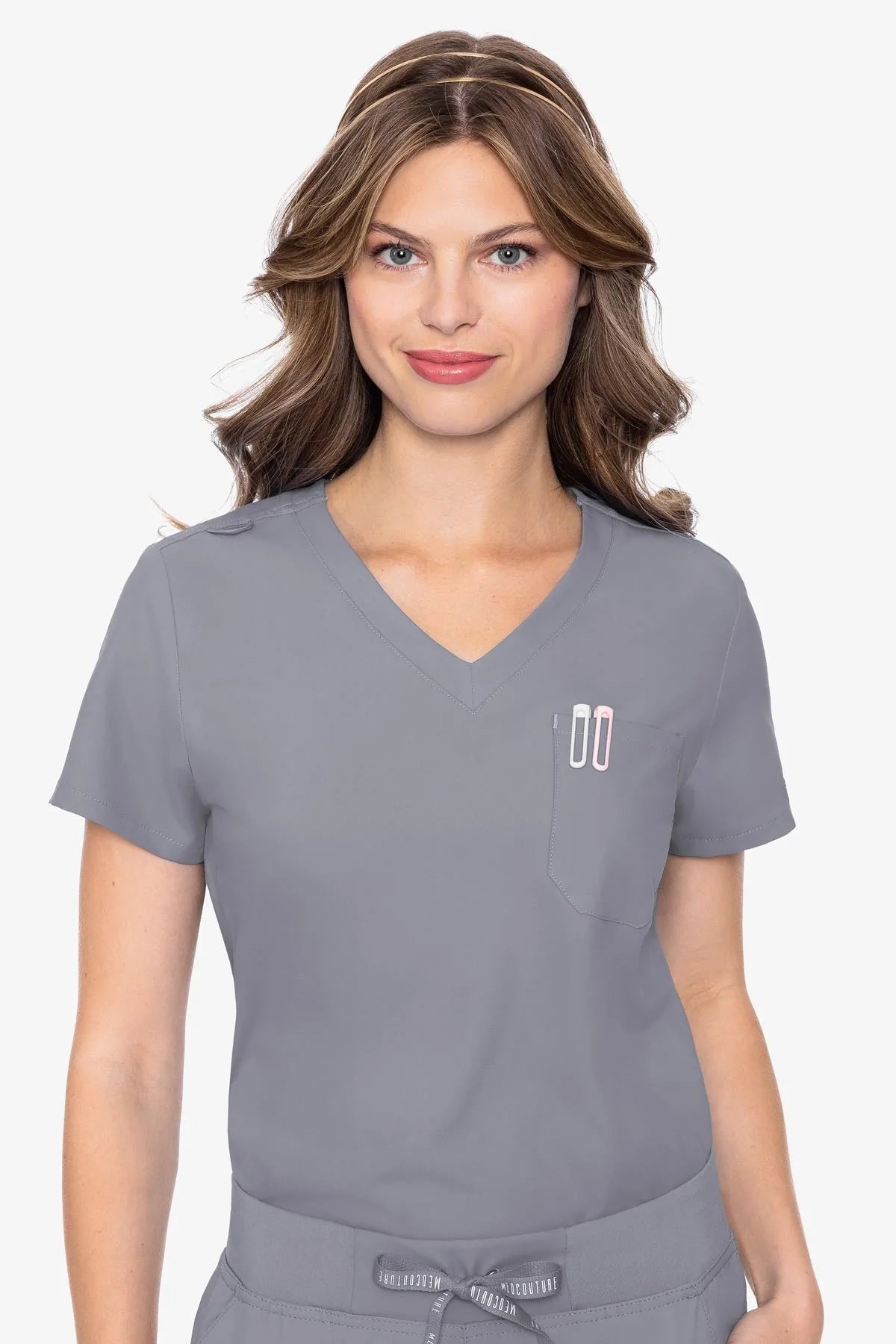 Med Couture 2432 Insight One Pocket Top - Cloud - ScrubHeaven