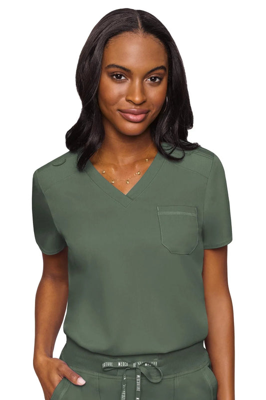 Med Couture 7448 Touch Chest Pocket Top - Olive - ScrubHeaven