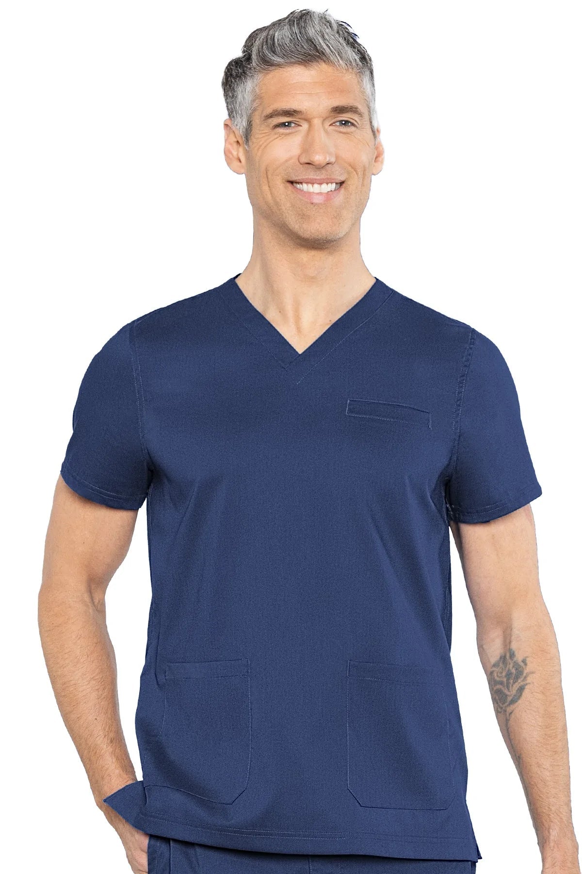 Med Couture 7477 Rothwear Westcott Three Pocket Top - Navy - ScrubHeaven