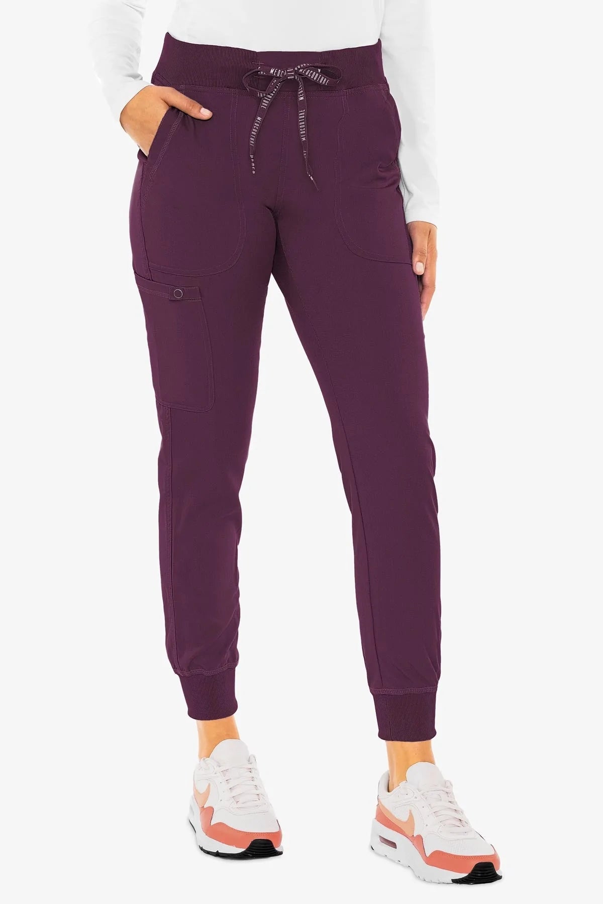 Med Couture 7710 Touch JOGGER YOGA PANT - Wine - ScrubHeaven