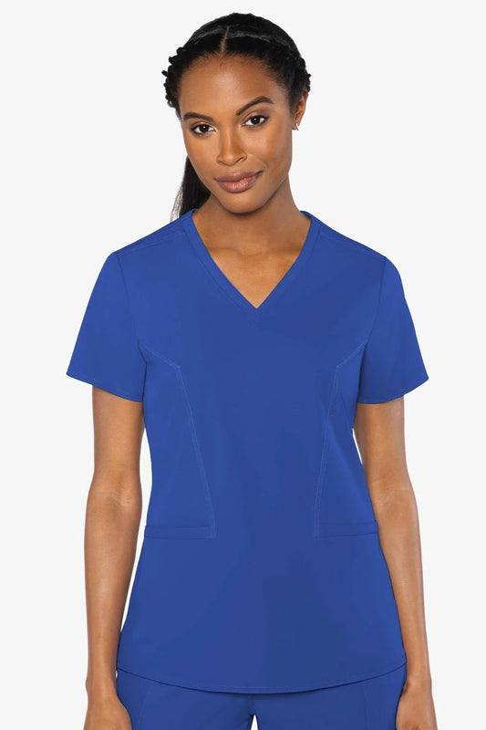 Med Couture 8434 Peaches Double V-neck Top - Royal - ScrubHeaven