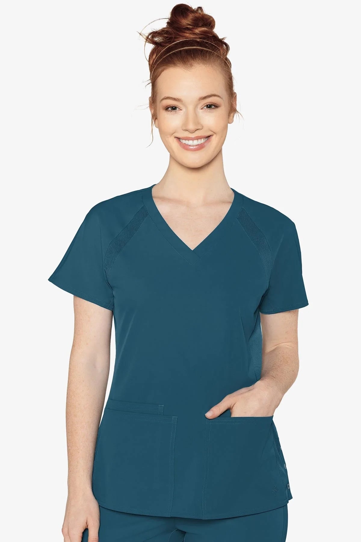 Med Couture 8470 Peaches Raglan Scrub Top - Caribbean - ScrubHeaven