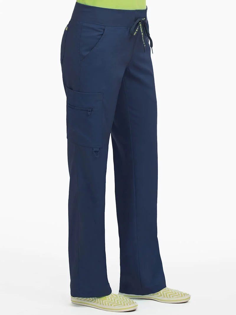 Med Couture 8747 ACTIVATE YOGA 1 CARGO POCKET PANT-NAVY - ScrubHeaven