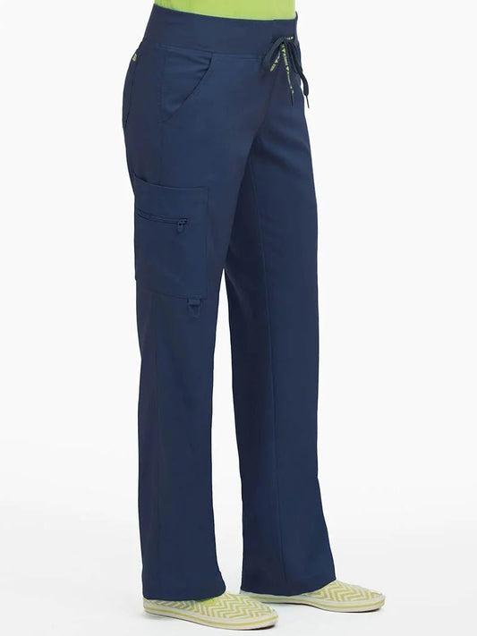 Med Couture 8747 ACTIVATE YOGA 1 CARGO POCKET PANT-NAVY - ScrubHeaven