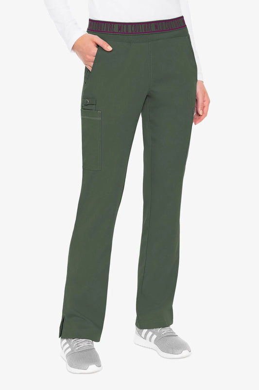 Med Couture Touch 7739 Yoga 2 Cargo Pocket Pant - Olive - ScrubHeaven